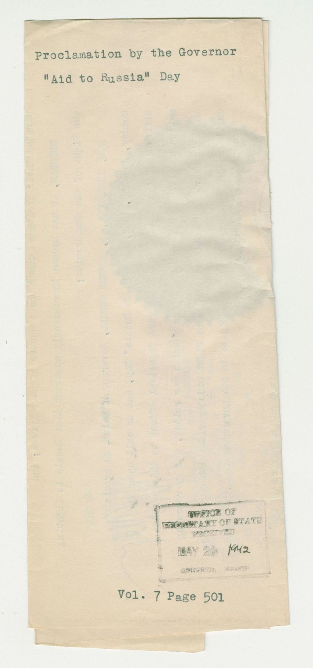Miniature of "Aid to Russia" Day