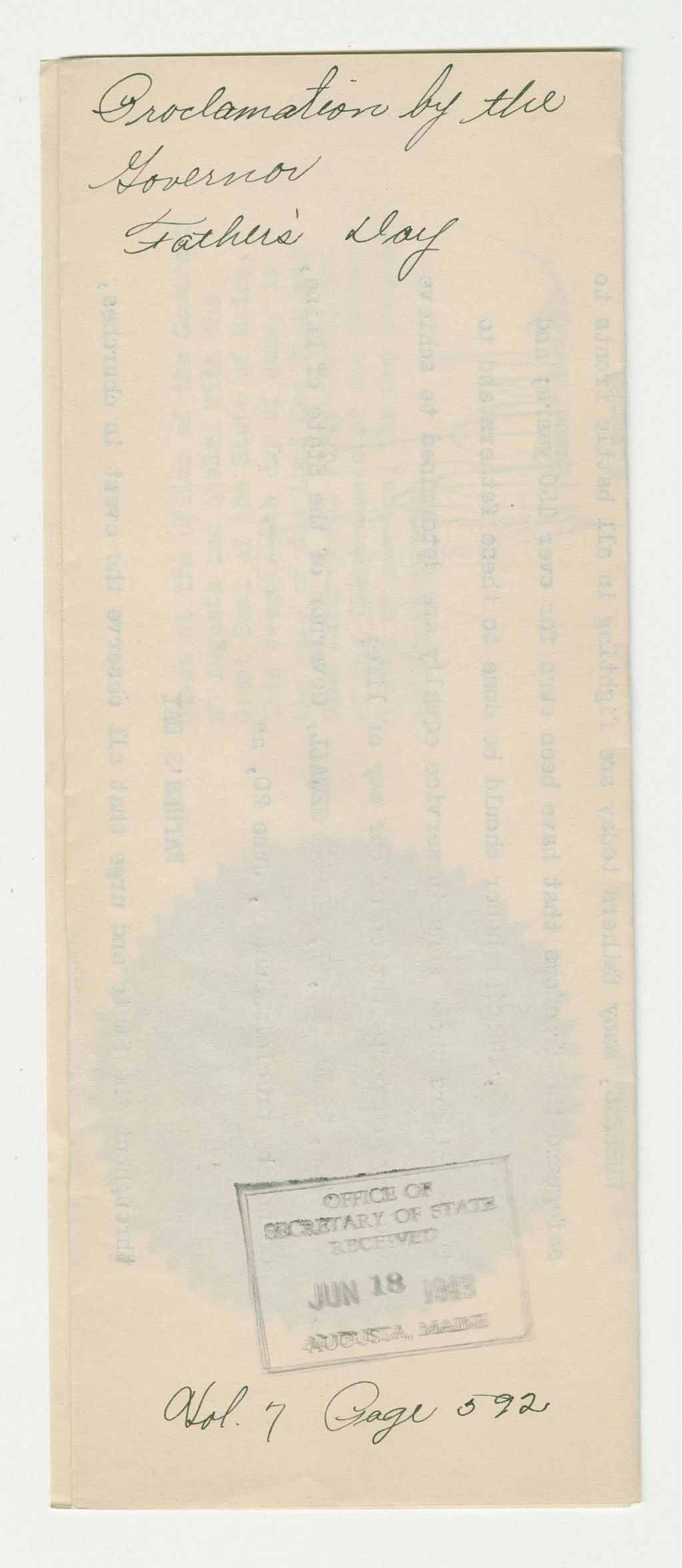 Miniature of Father's Day Proclamation