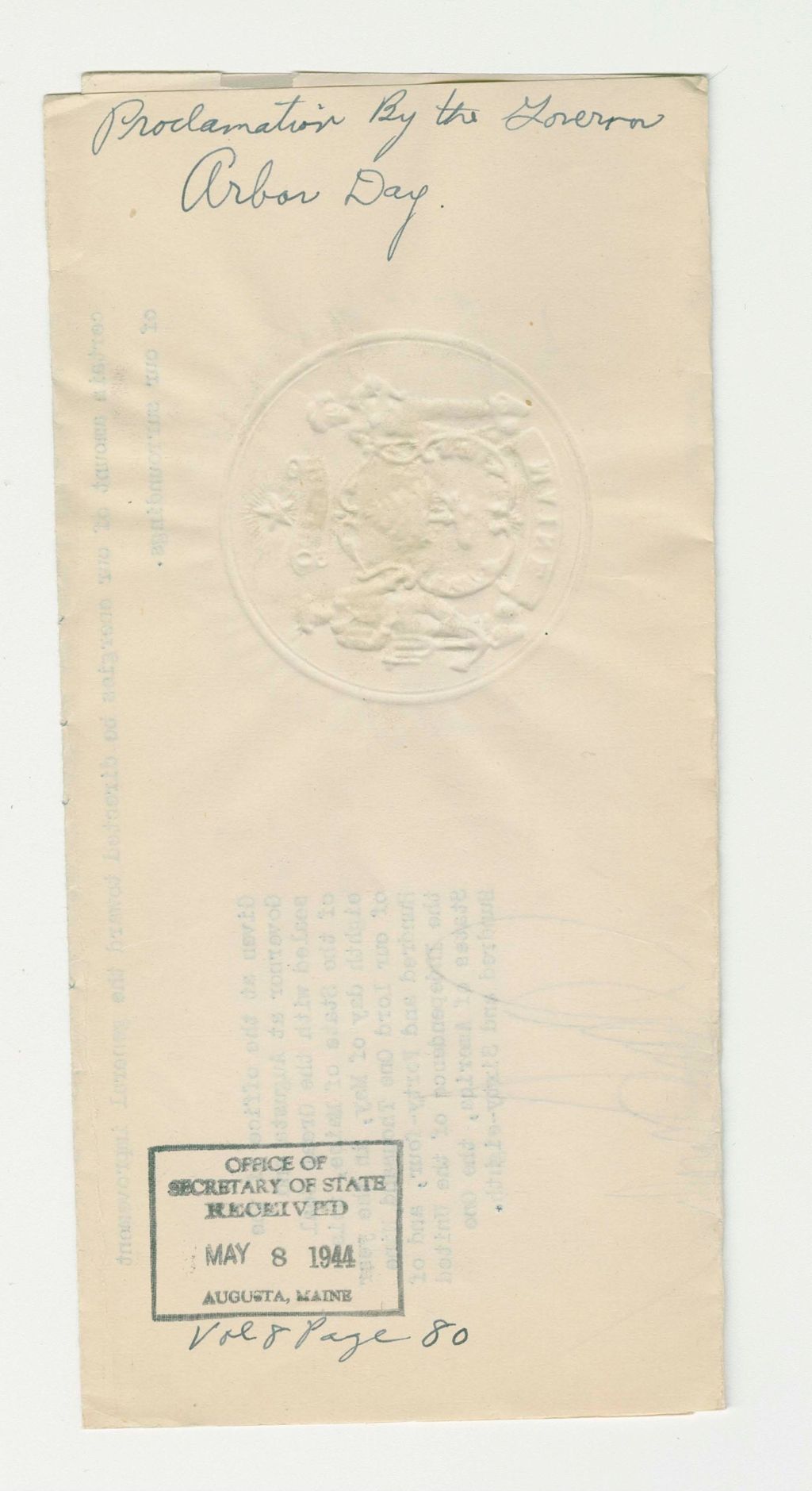 Miniature of Arbor Day Proclamation