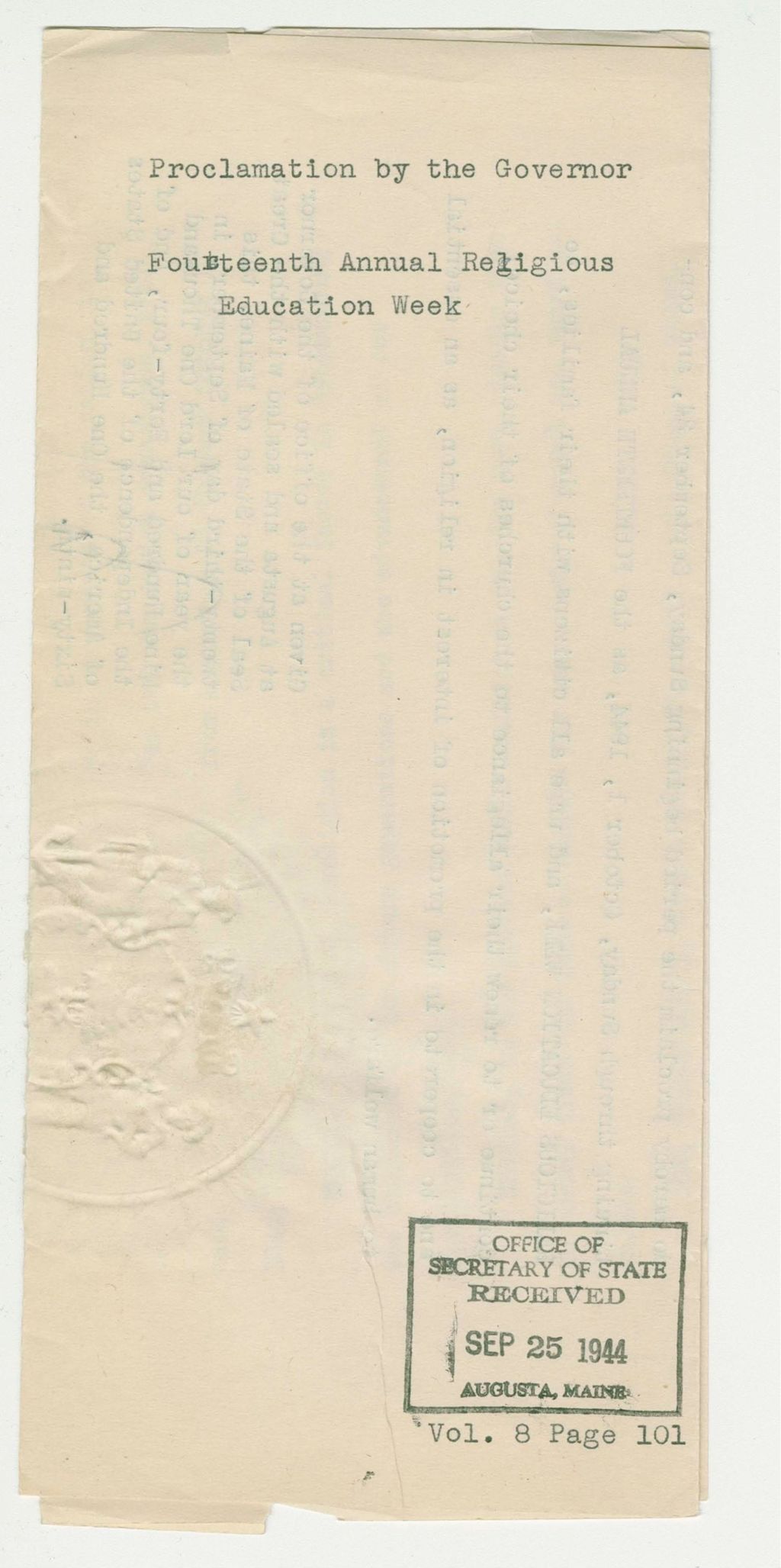 Miniature of Fourteenth Annual Religious Education Week