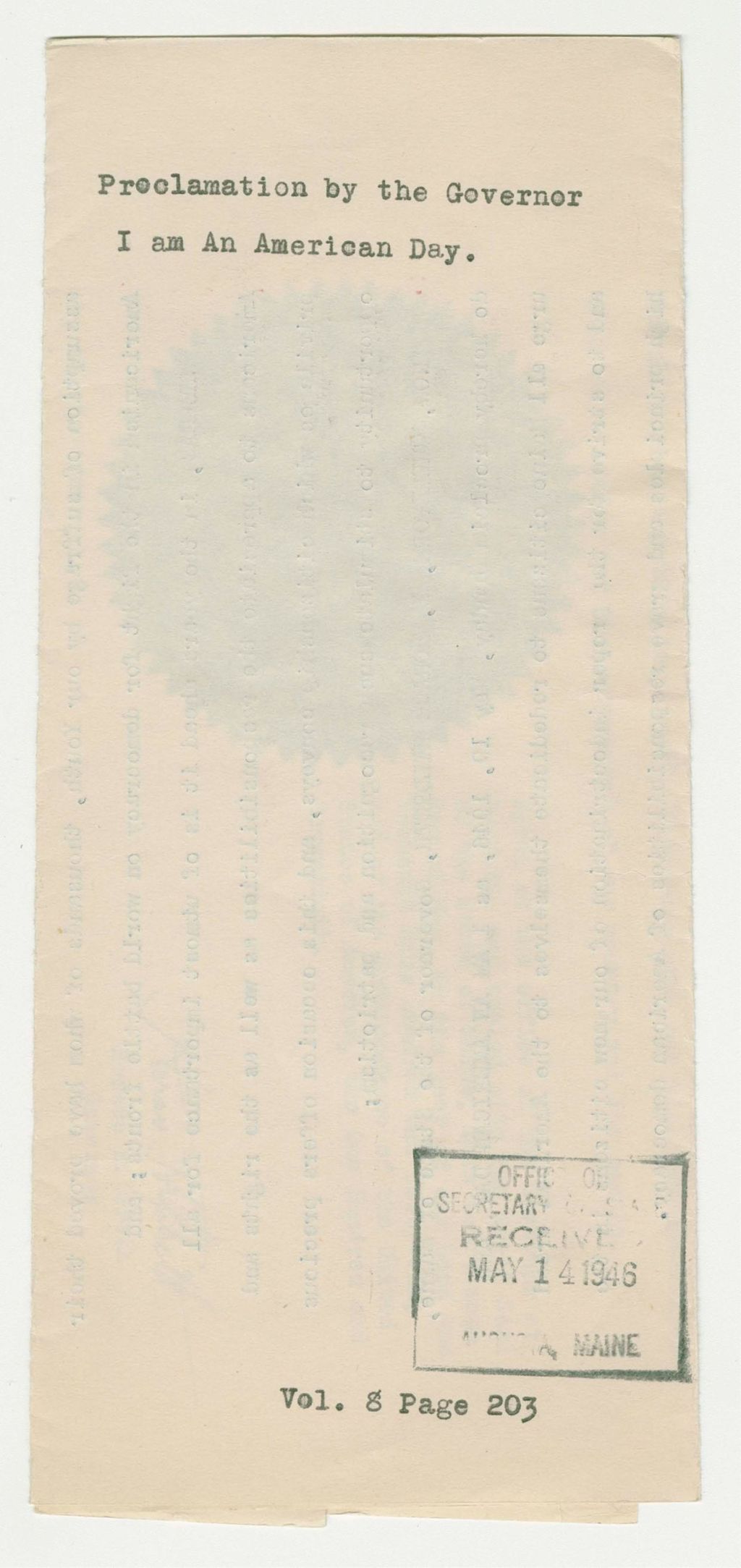 Miniature of I am an American Day Proclamation