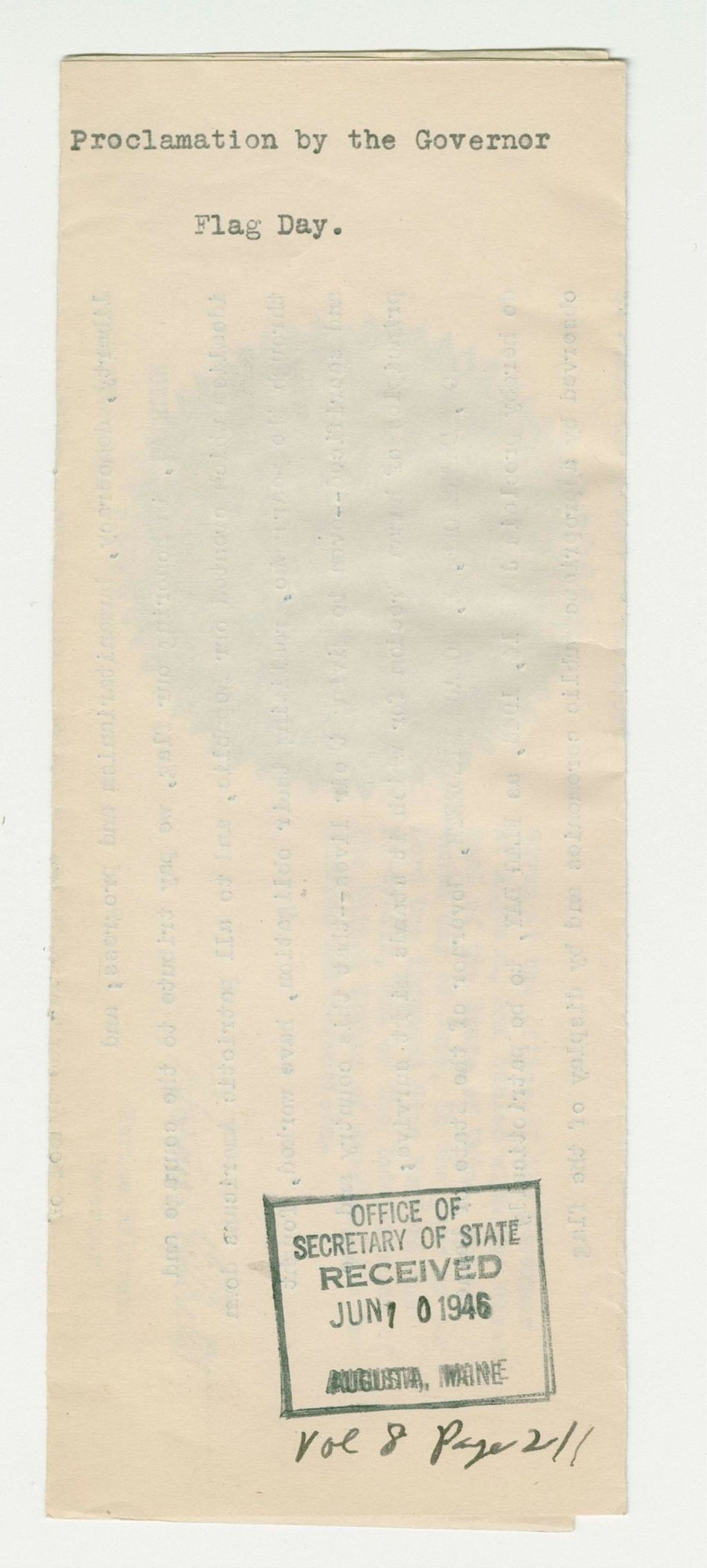 Miniature of Flag Day Proclamation