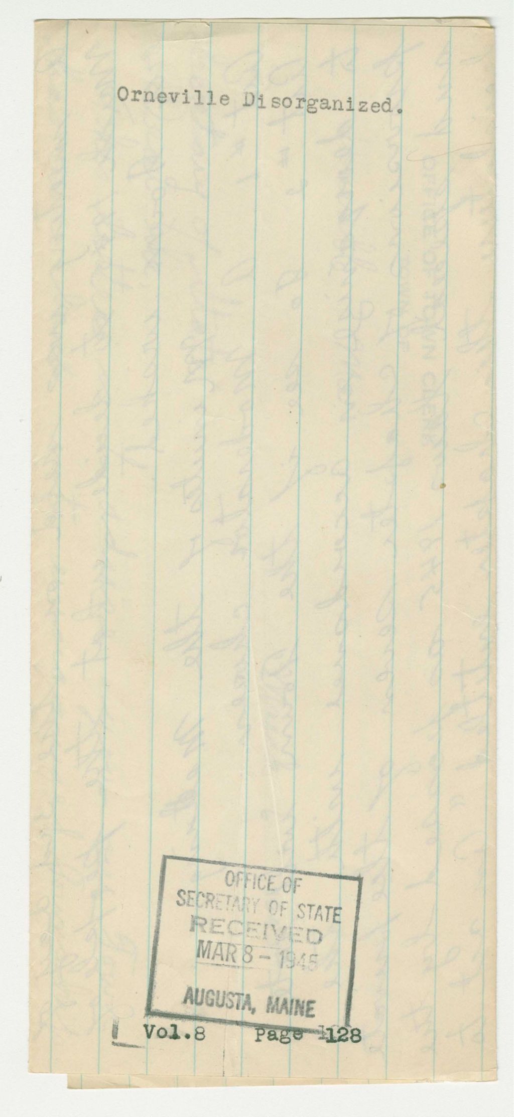 Miniature of Orneville Disorganized