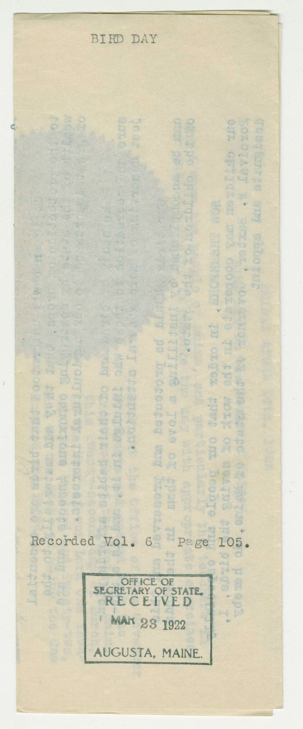 Miniature of Bird Day Proclamation
