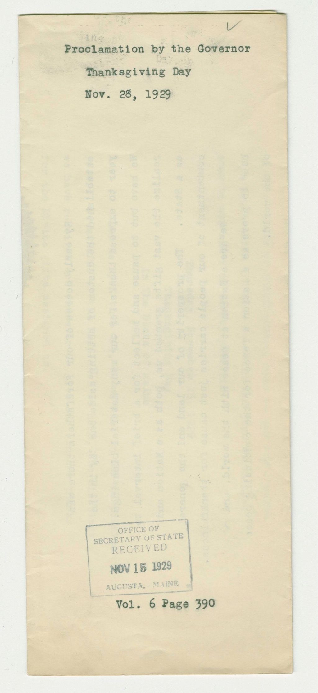 Miniature of Thanksgiving Day Proclamation