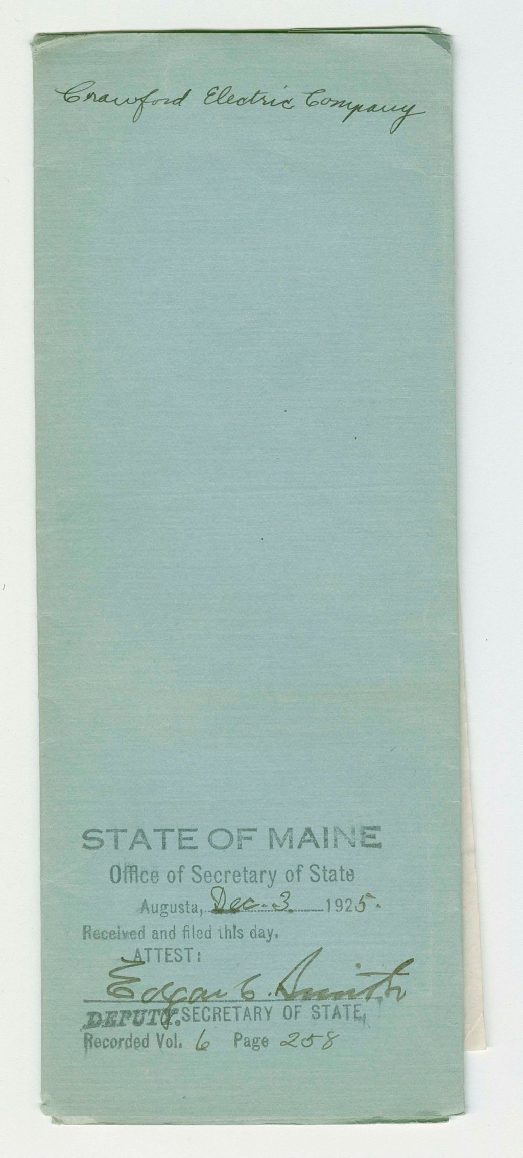 Miniature of Increase of Capital Stock of the Crawford Electric Company