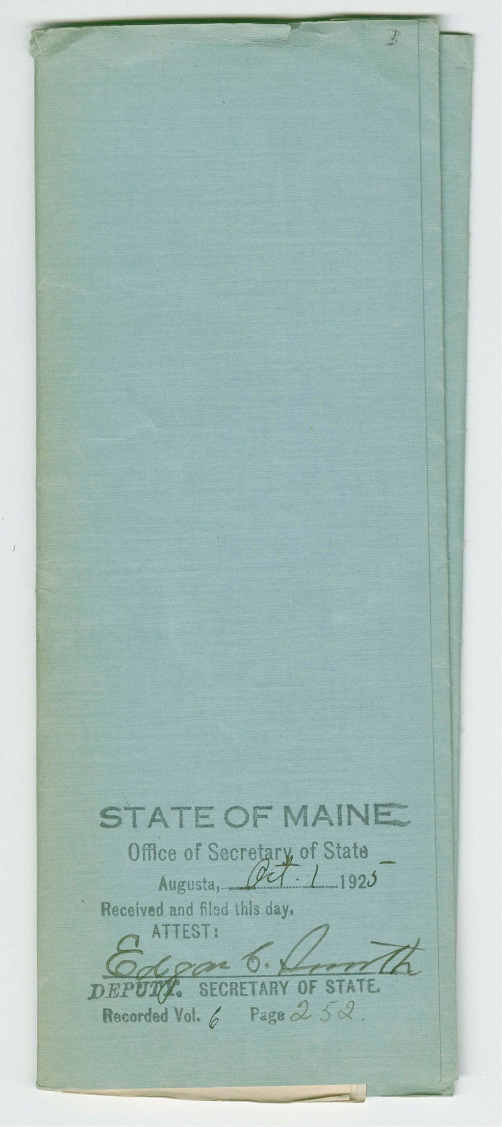Miniature of Referendum Upon Act Incorporating Dexter P. Cooper, Incorporated
