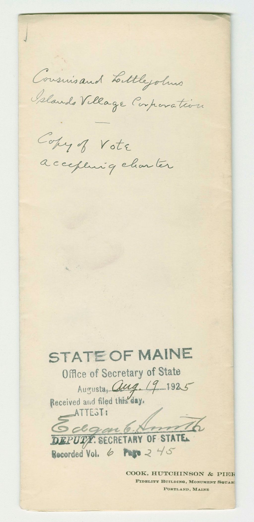 Miniature of Cousins and Littlejohns Islands Village Corporation Vote