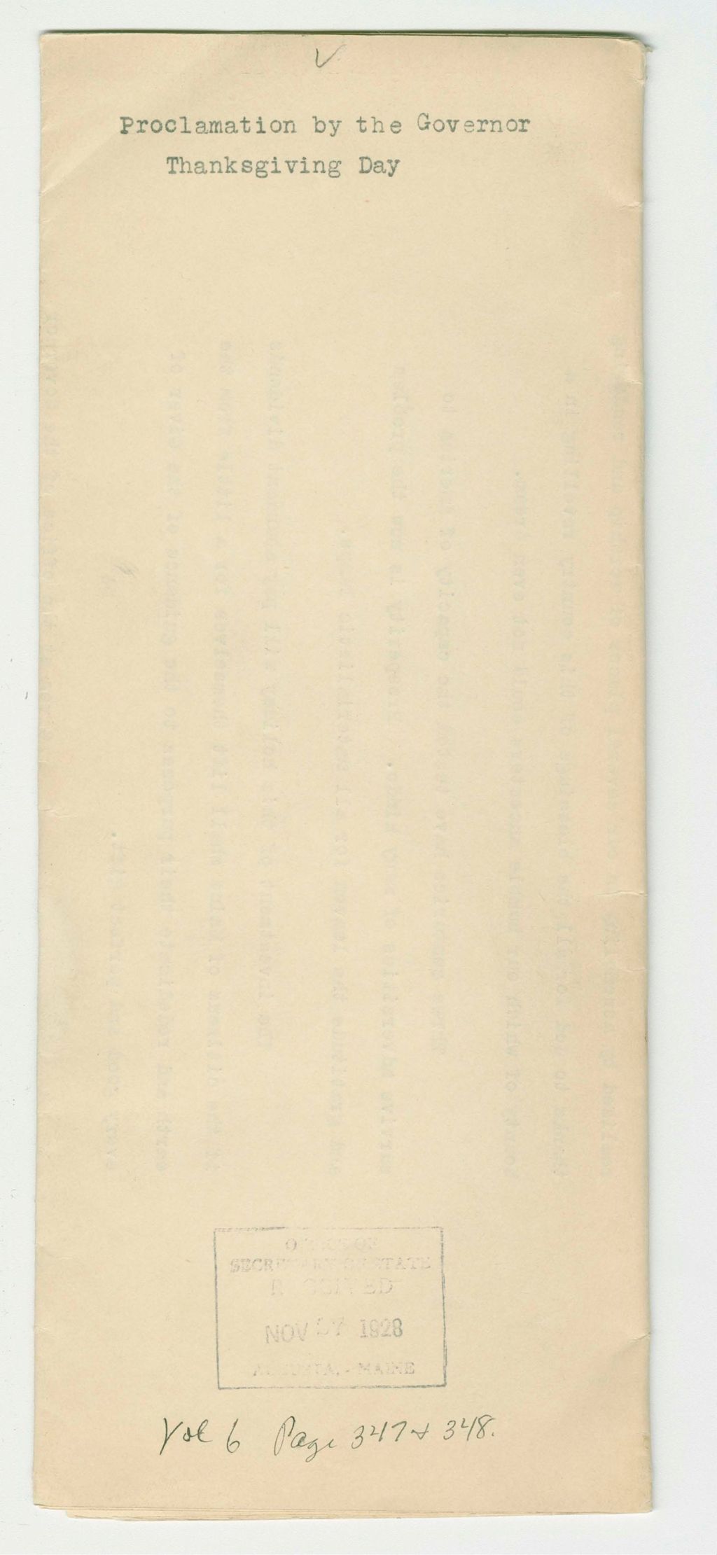 Miniature of Thanksgiving Day Proclamation