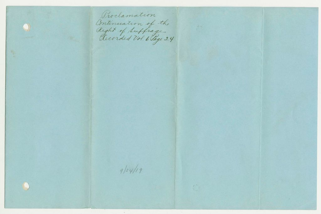 Miniature of Proclamation on Continuation of the Right of Suffrage