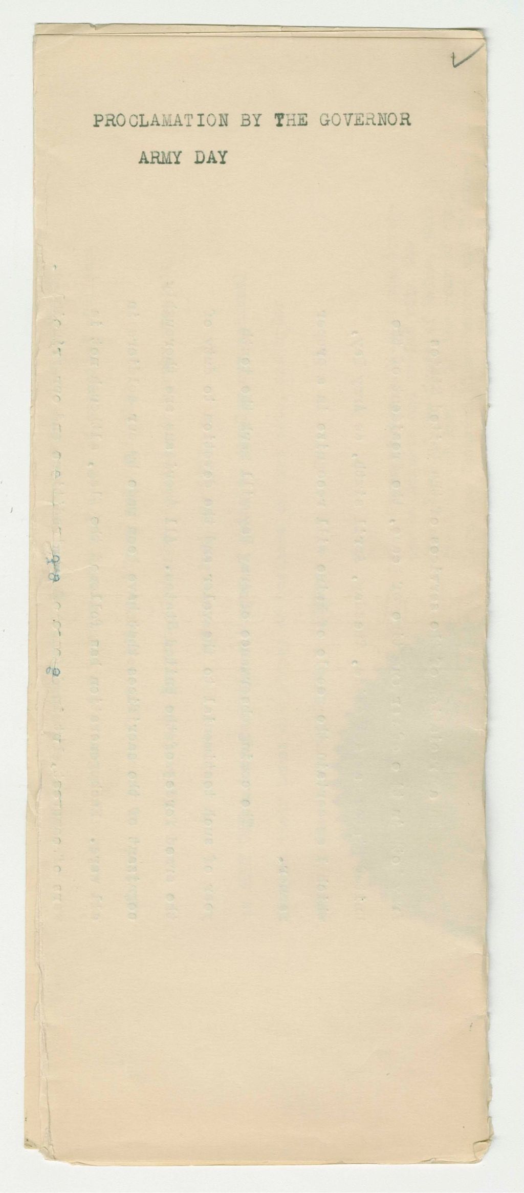 Miniature of Army Day Proclamation
