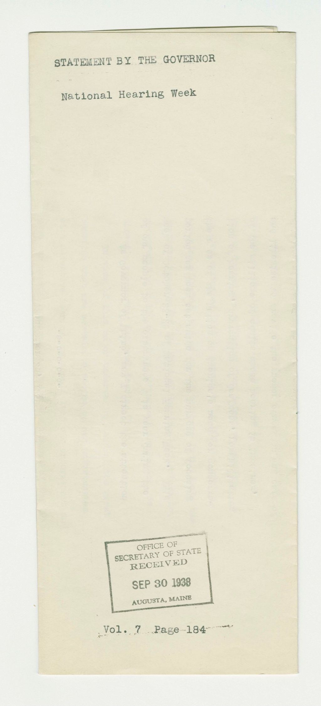 Miniature of National Hearing Week Statement