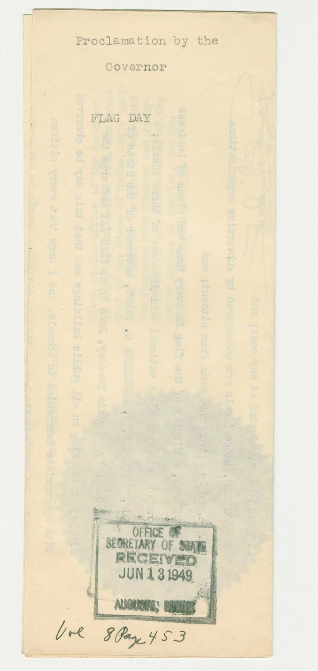 Miniature of Flag Day Proclamation