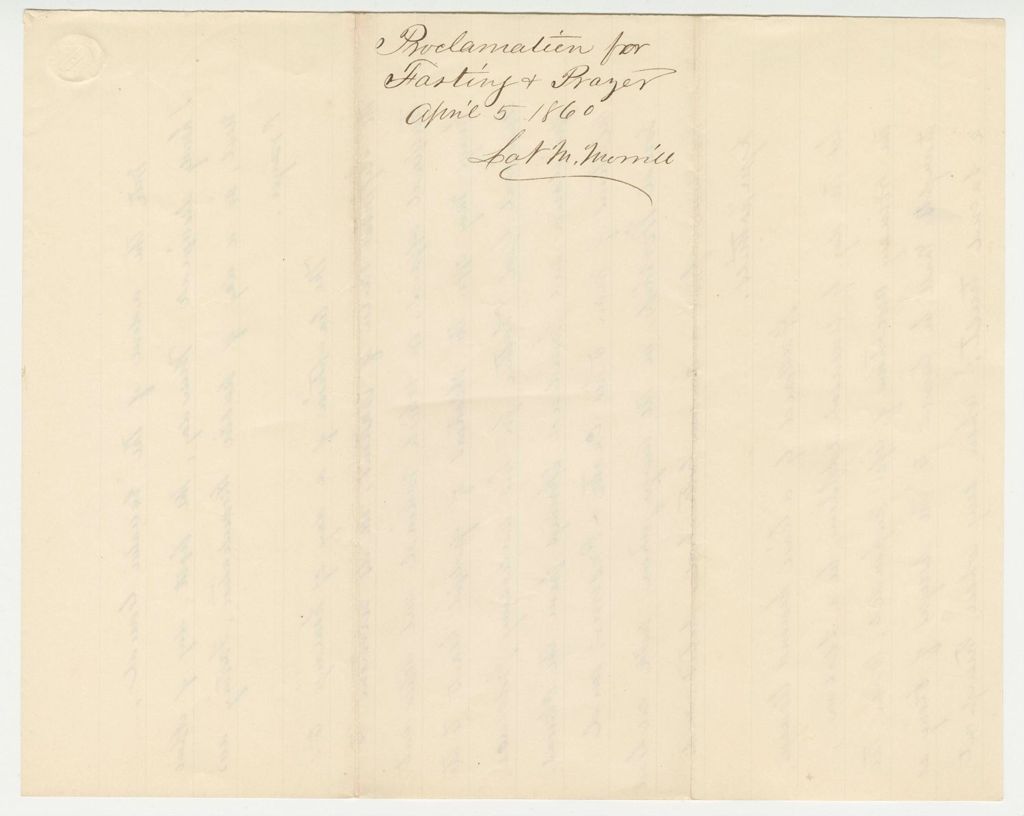 Miniature of Proclamation for Fasting and Prayer