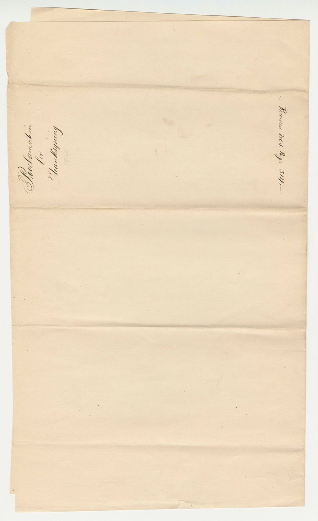 Miniature of Proclamation for a day of Thanksgiving and Praise