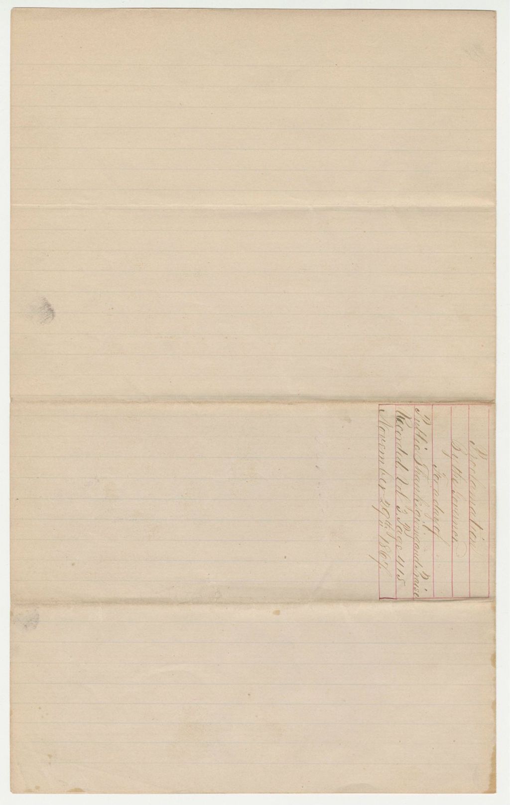 Miniature of Proclamation for a Day of Public Thanksgiving and Praise