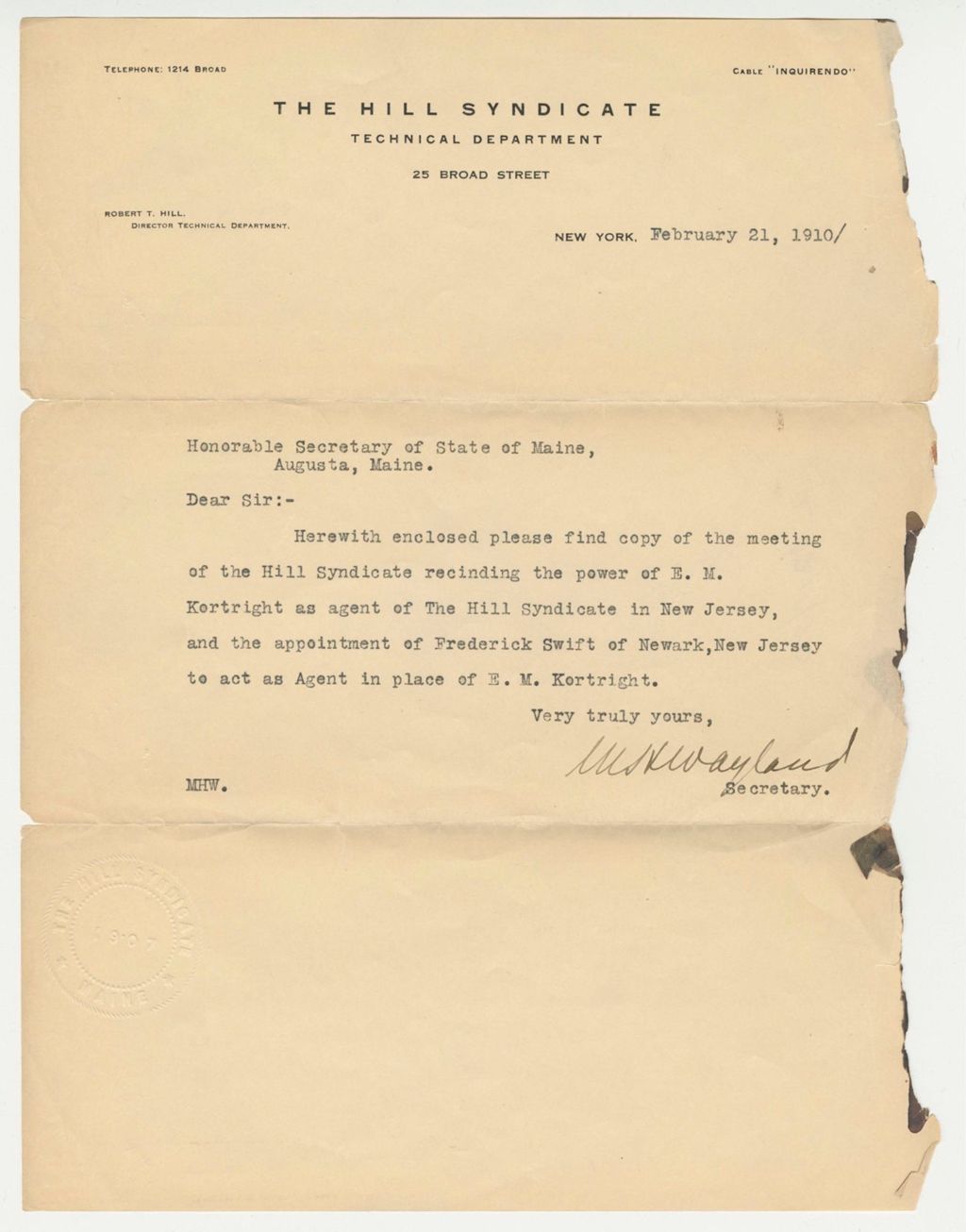 Miniature of Hill Syndicate Tech Department Appointment