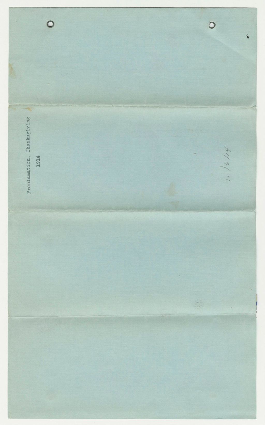 Miniature of 1914 Thanksgiving Proclamation