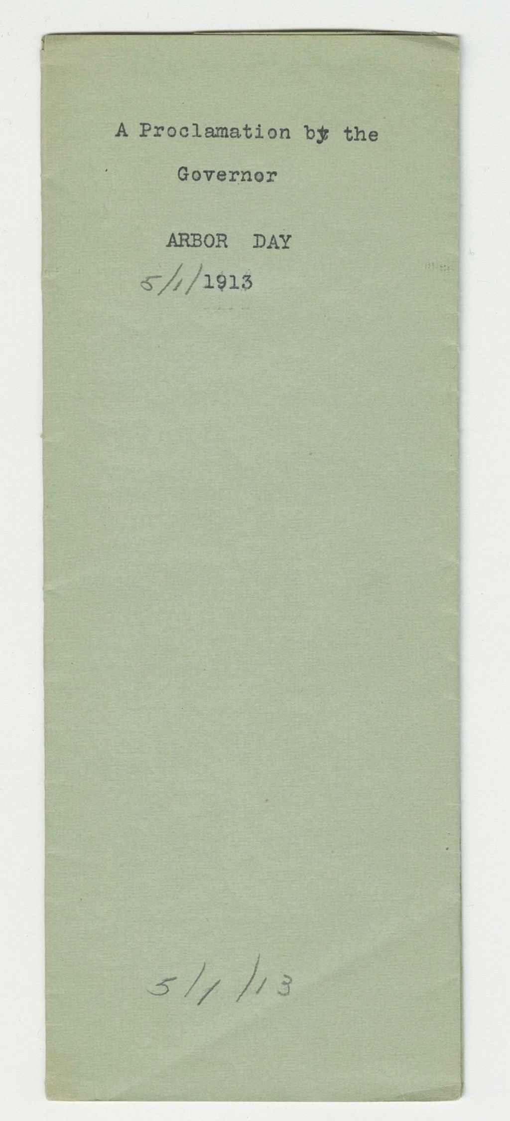 Miniature of 1913 Arbor Day Proclamation