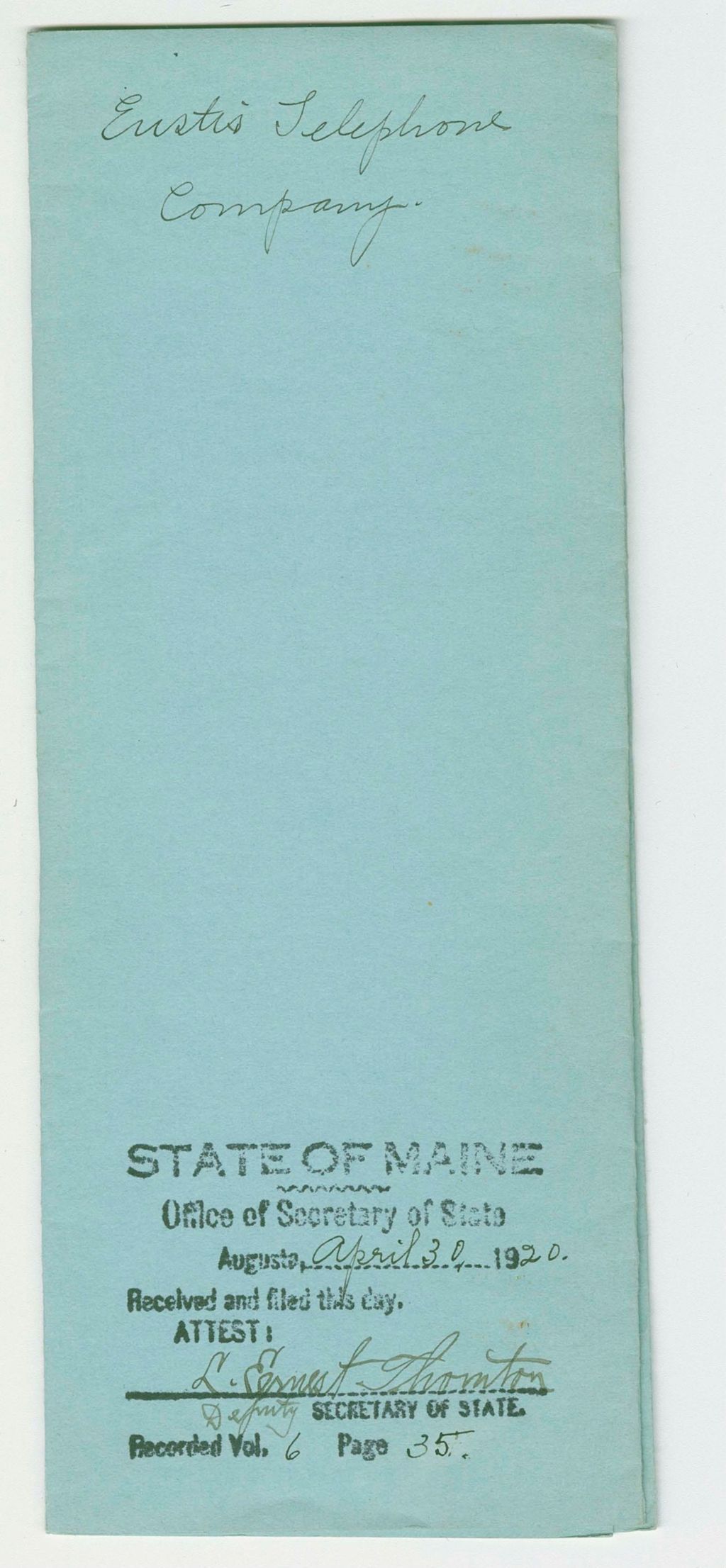 Miniature of Eustis Telephone Company