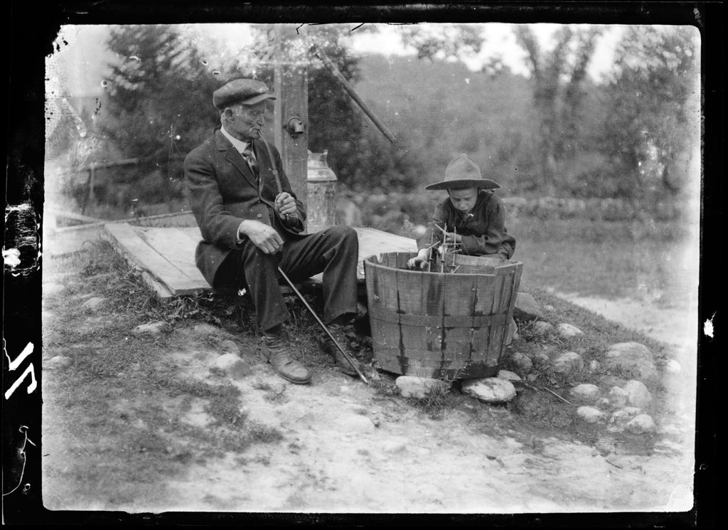 Miniature of Genre- Mr. Perry Sits Next To Tub While Boy Floats Boat