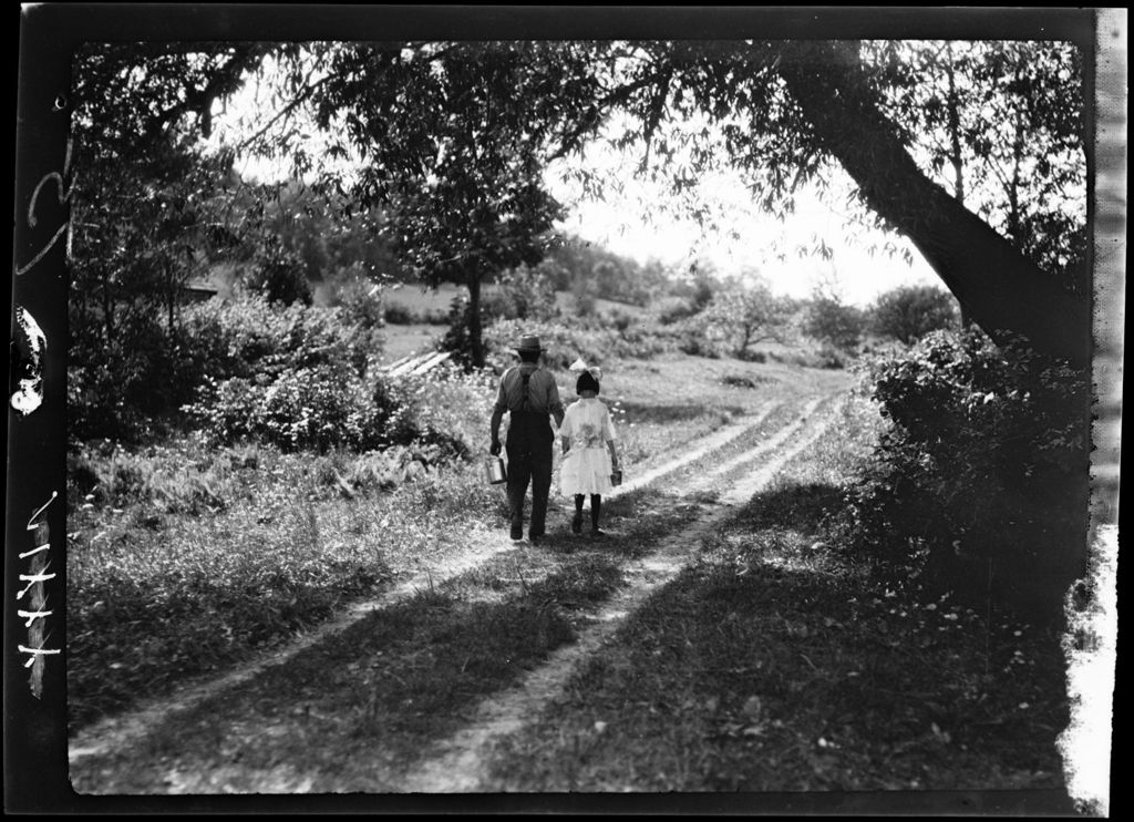 Miniature of Genre- Man And Girl Walk Down Country Land Tree Branch Hangs (Norton And Girl) Photos From Kodak Book