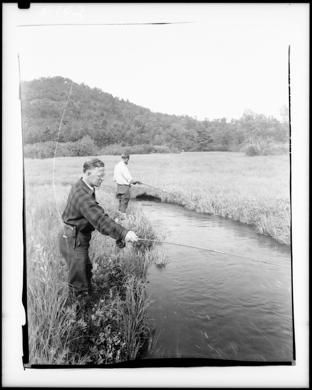 Miniature of Two Men Fly-Fishing Small Stream