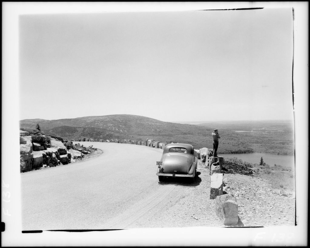 Miniature of Road Up Cadillac Mountain With View Of Interior Of Mount Desert Island