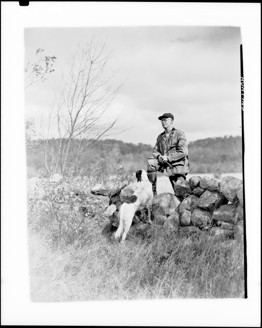Miniature of Hunter And Dog Beside A Stone Wall