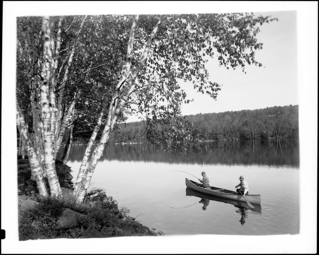 Miniature of Two Men Fishing From Canoe