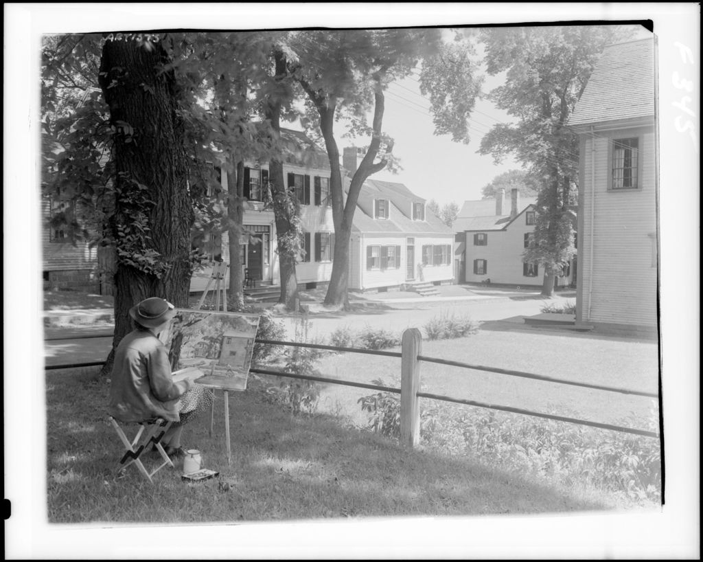 Miniature of Artist Painting A View Of A House