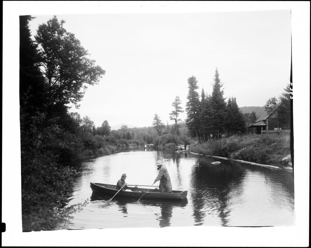 Miniature of Two Men Fishing Stream From Boat