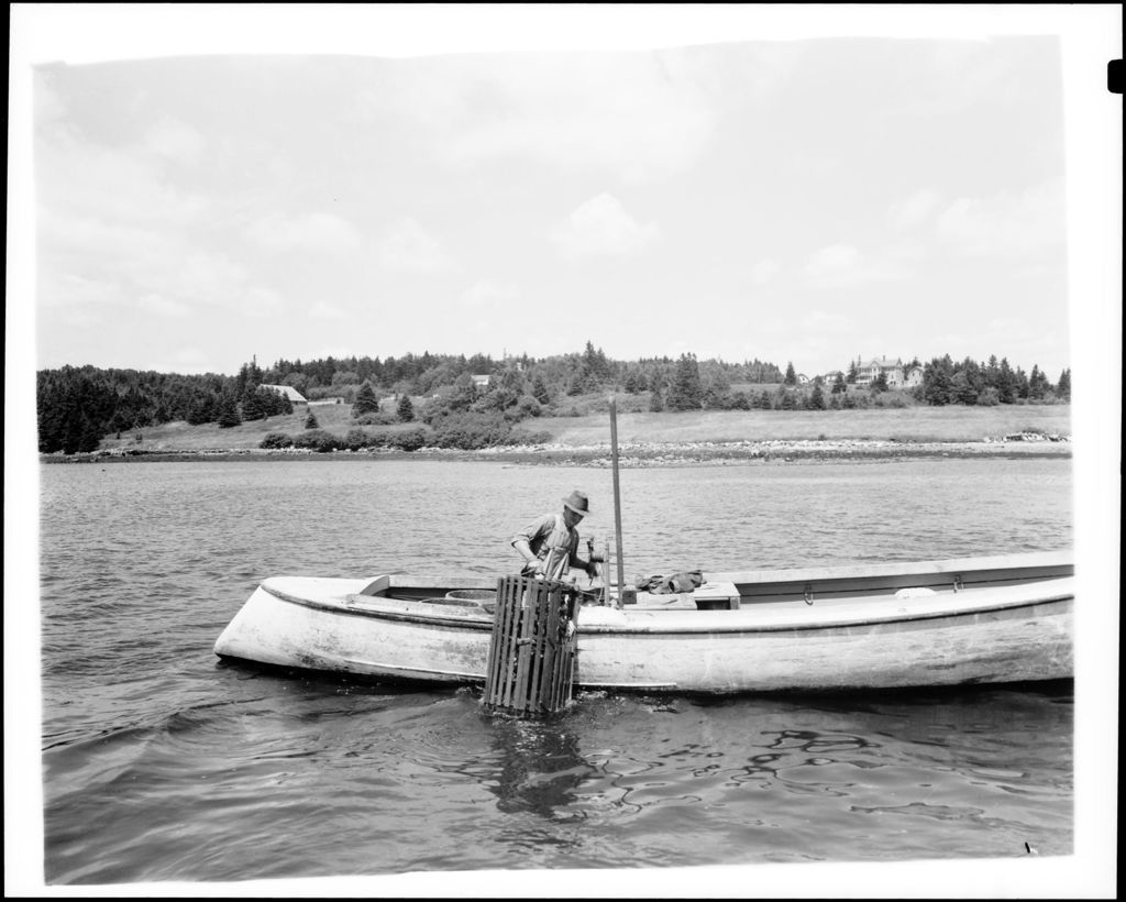 Miniature of Lobsterman Hauling Traps Off Pemaquid