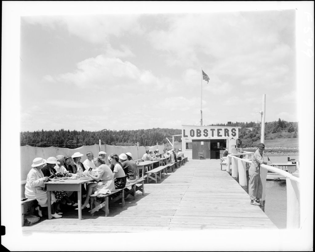 Miniature of Group Of People Eating Steamed Lobsters And Clams At Gilbert's In Pemaquid