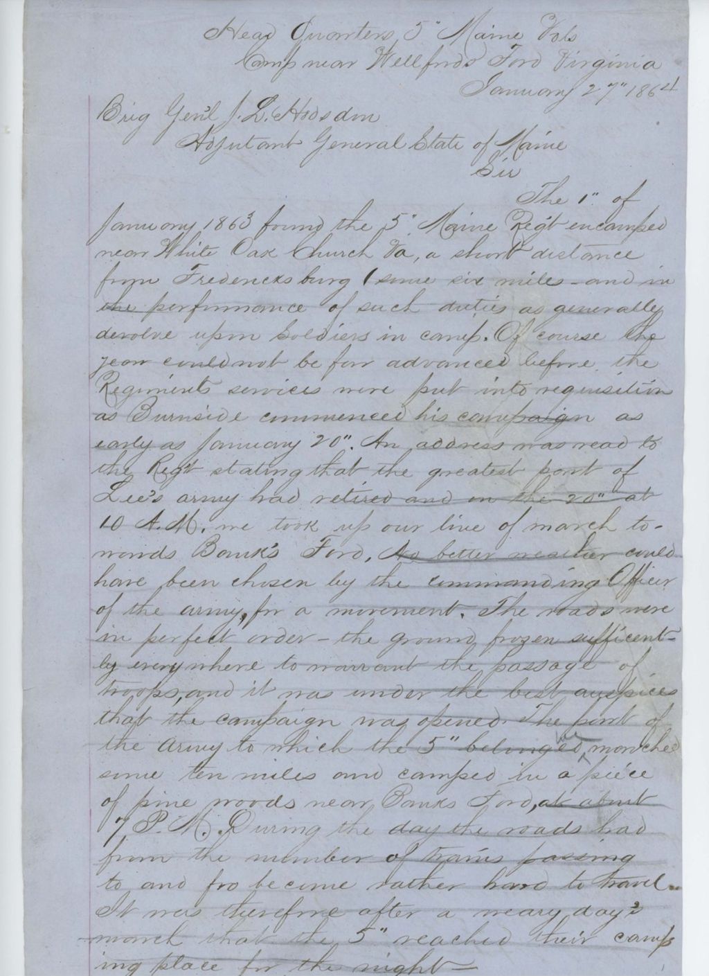 Miniature of Military history of the 5th Maine Regiment through 1863