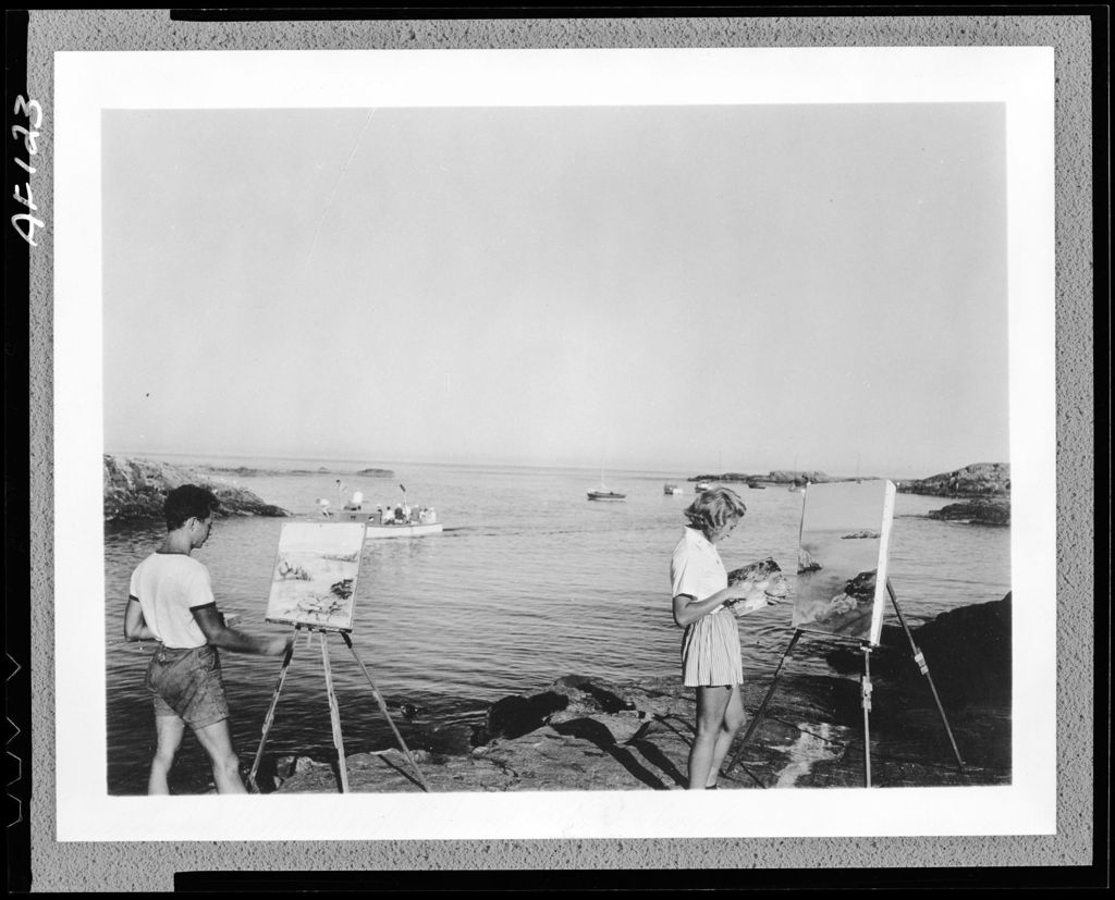 Miniature of Artists Painting A Coastal Scene