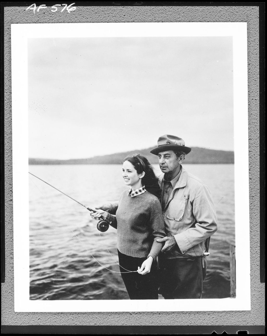 Miniature of Man Giving Instruction On Handling Of Fly-Rod In Rangeley