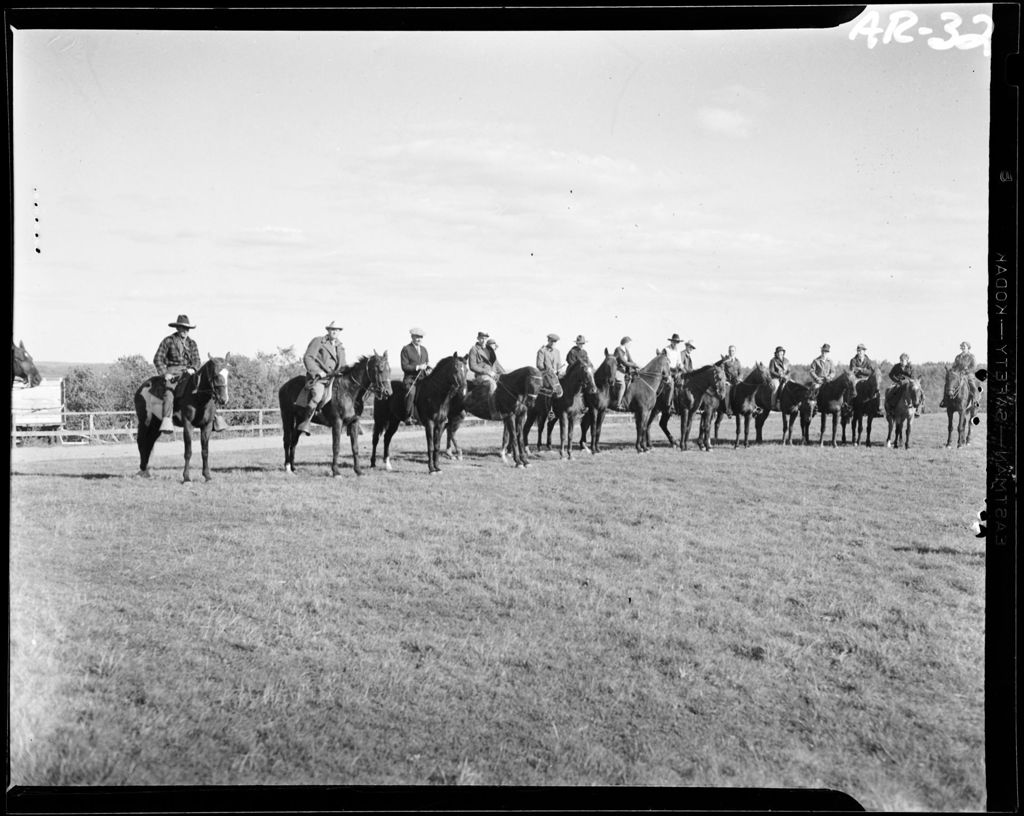 Miniature of Fifteen Horseback Riders In A Line