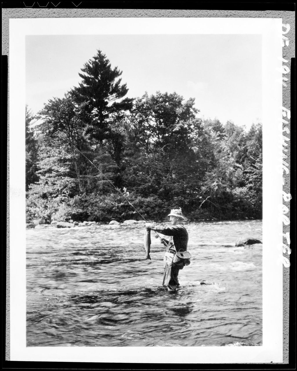 Miniature of Man Standing In Stream Unhooking Fish
