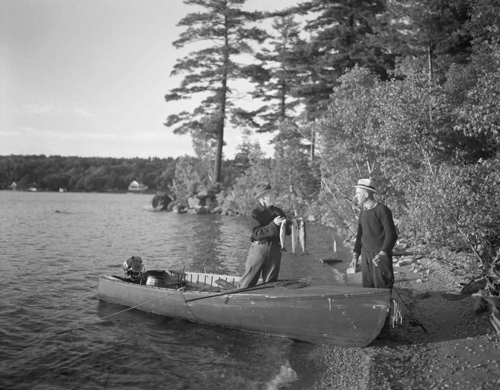 Miniature of Two Men Returning From Fishing, Boat Beached Nearby