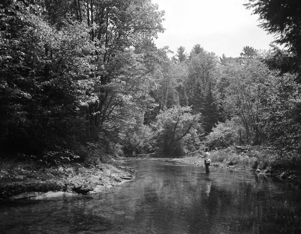 Miniature of Man Standing In Stream, Fishing In Lovell
