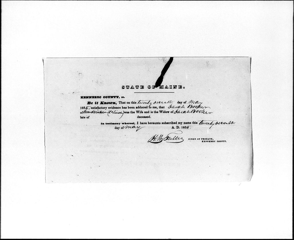 Miniature of Booker, Isaiah (Bowdoinham)