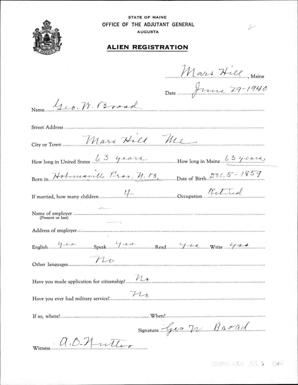 Alien Registration- Broad, George W. (Mars Hill, Aroostook County)