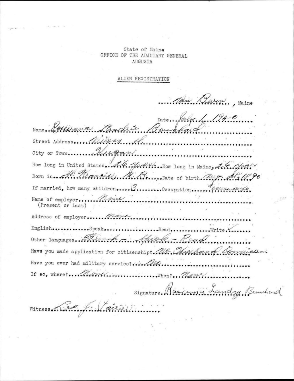 Alien Registration- Bouchard, Roseanna L. (Van Buren, Aroostook County)