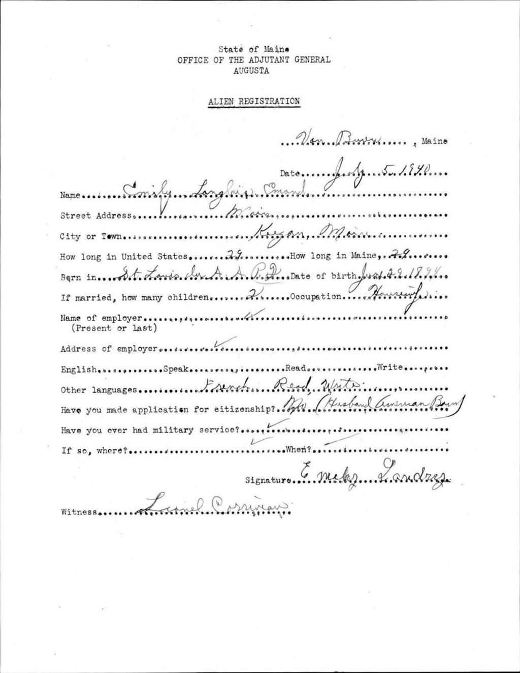 Alien Registration- Langlois, Emily (Van Buren, Aroostook County)