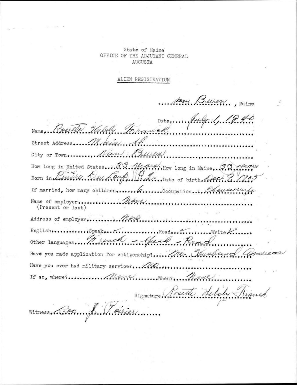 Alien Registration- Helsly, Rosette (Van Buren, Aroostook County)