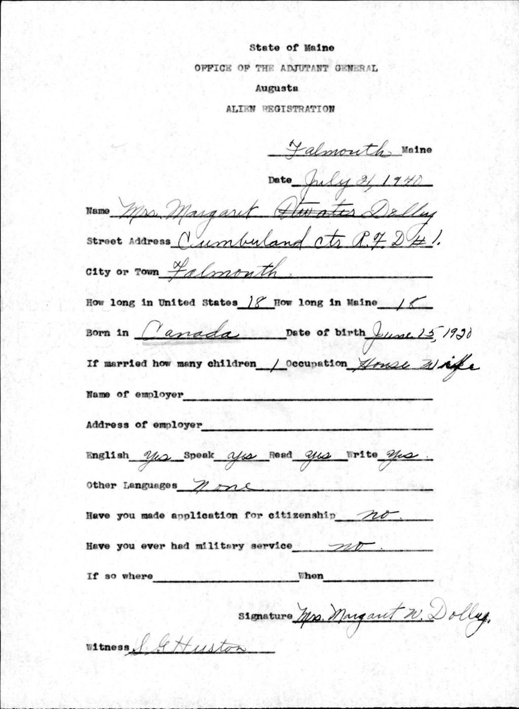 Alien Registration- Dolly, Margaret (Baldwin, Cumberland County)