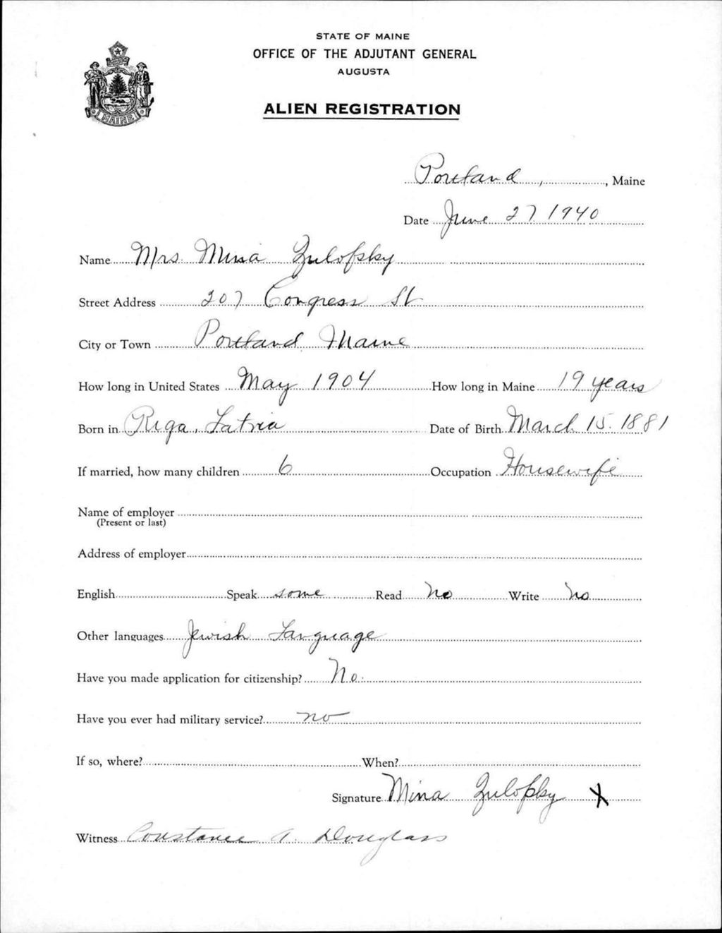 Alien Registration- Zulofsky, Maria (Portland, Cumberland County)