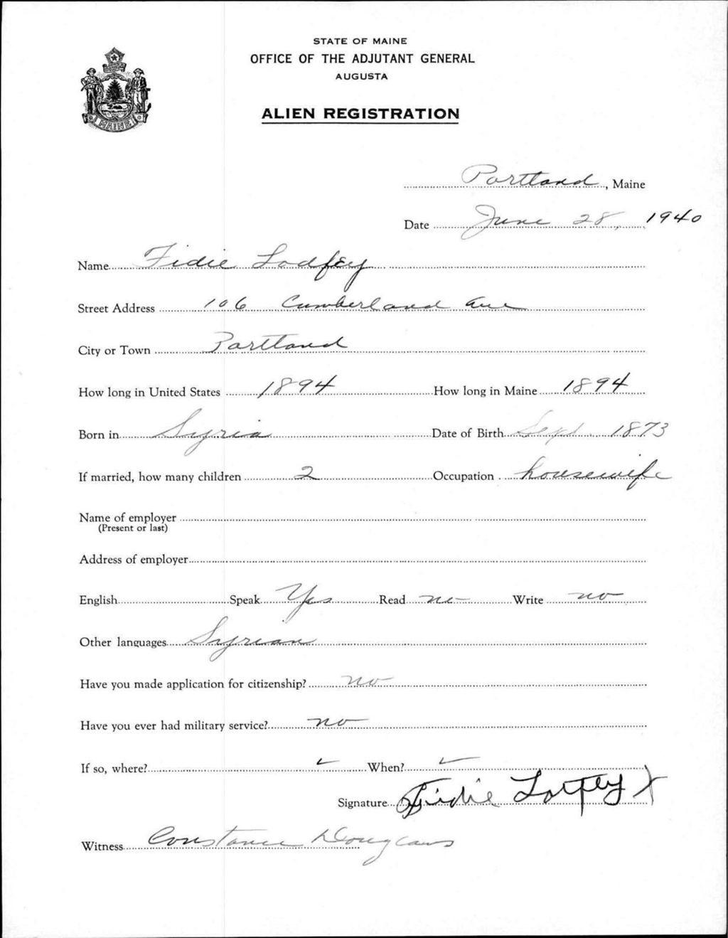 Alien Registration- Lodfey, Fidie (Portland, Cumberland County)