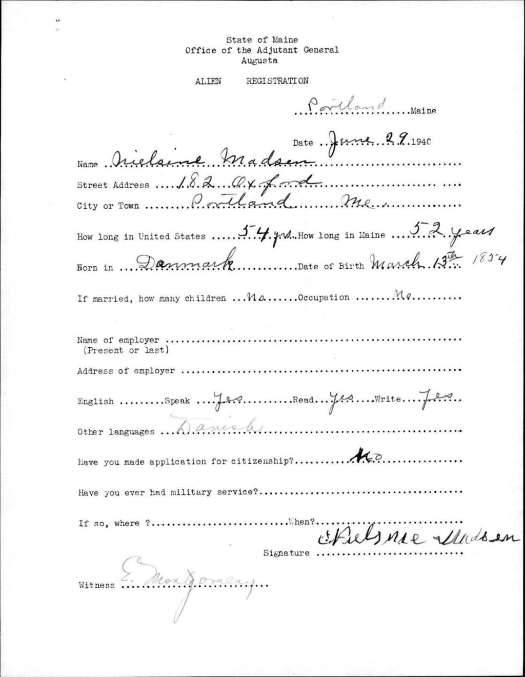 Alien Registration- Madsen, Irielsine (Portland, Cumberland County)